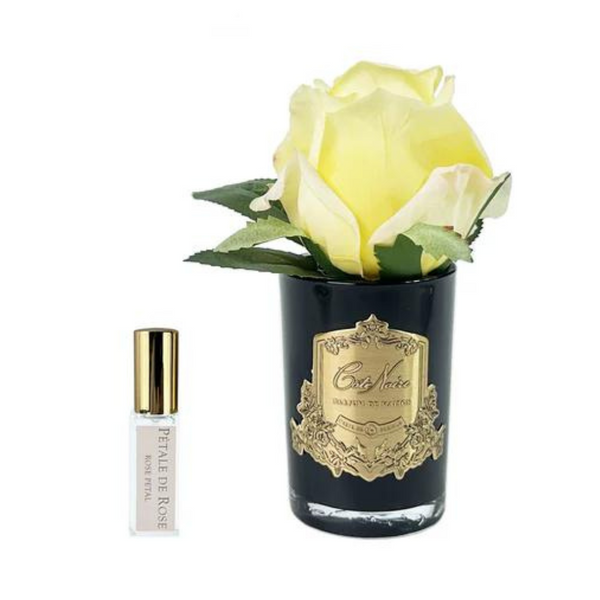 Cote Noire Perfumed Natural Touch Rose Bud - Yellow (Gold & Black Glass) - Beauty Affairs 2