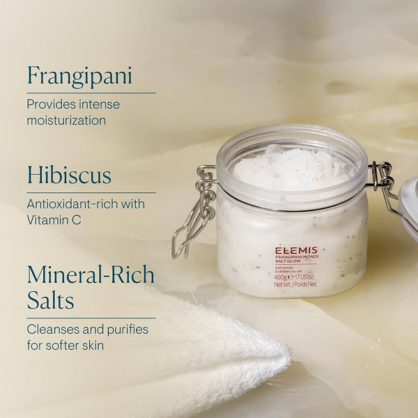 Elemis Frangipani Monoi Salt Glow Body Scrub 490g - Beauty Affairs 2