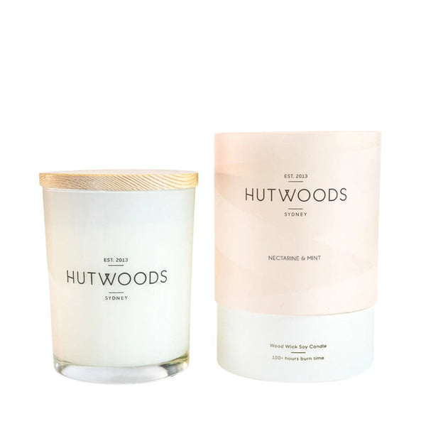 HUTWOODS CANDLE NECTARINE & MINT HUTWOODS