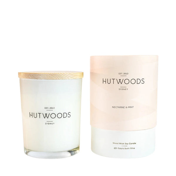 HUTWOODS CANDLE NECTARINE & MINT HUTWOODS