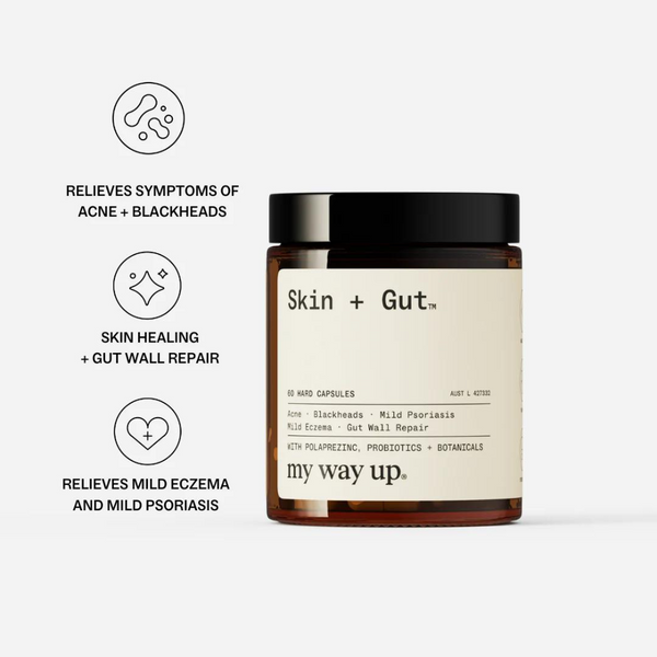 my way up Skin + Gut 60 Hard Capsules- Beauty Affairs 2